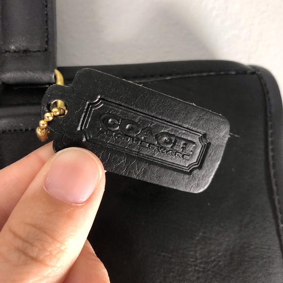 Vintage Rare Coach Black Leather Tote Satchel New York Original Paperwork Office - Picture 5 of 16